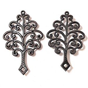 2 Vintage Cast Iron Tree Trivet–Mid-Century Modern • Stylized Family Tree Design